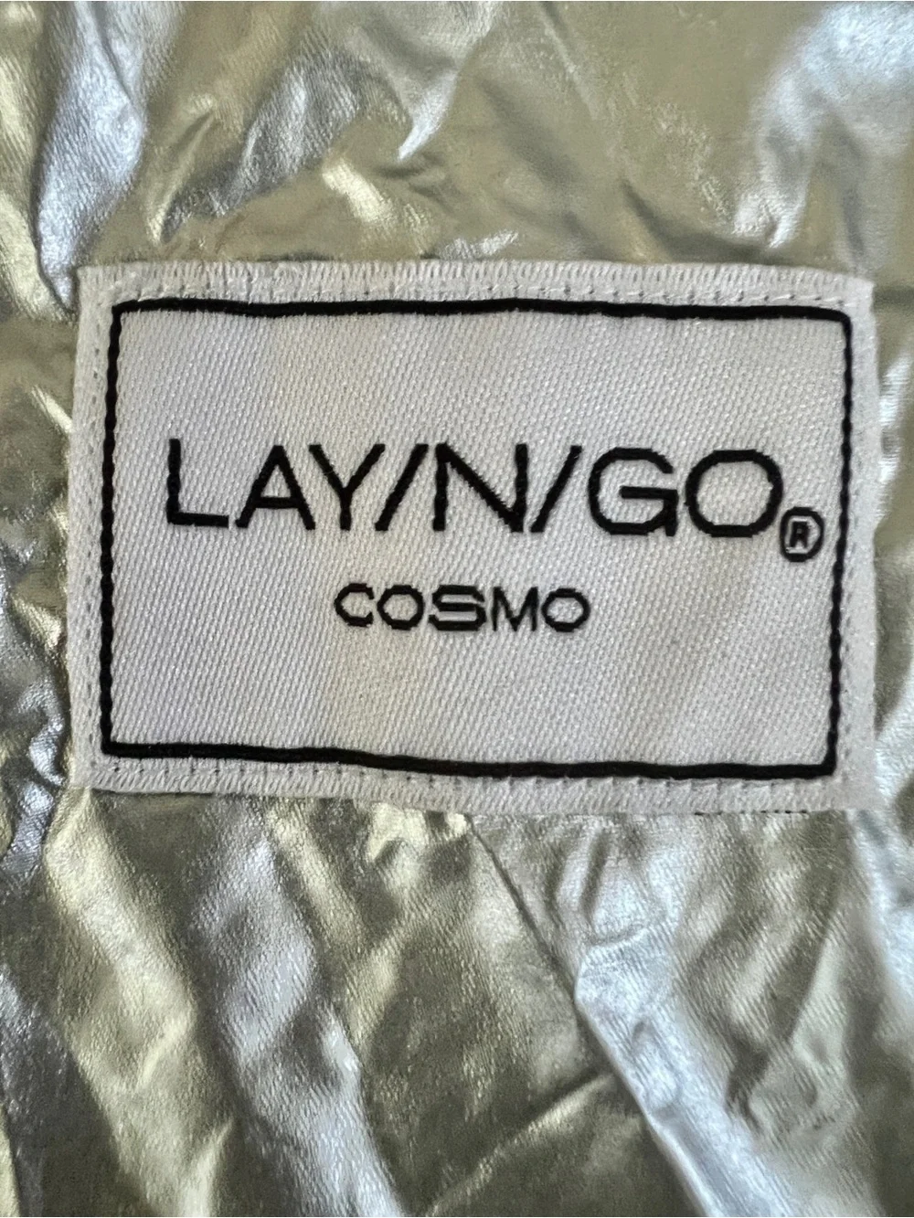 Lay-n-Go Cosmo Layflat Cosmetic & Makeup Bag Organizer, 20 in, Metallic Silver
